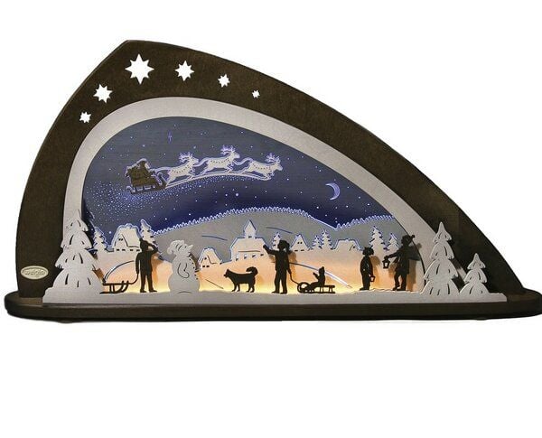 Weigla® Holzkunst Moderner LED- Schwibbogen "Santa Claus" wunderschön von Weigla® Holzkunst