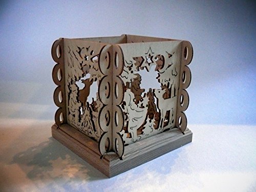 Teelichthalter Sterntaler (L/H/T):11,5cmx11,5cmx11,5cm NEU Märchen Grimm Motivleuchte Lichtbogen Schwibbogen Holz Erzgebirge Seiffen Beleuchtung Weihnachten Geschenke Weihnachtsmann Ruprecht von Rudolphs Schatzkiste