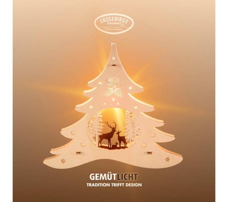 Weigla Dekobaum (1 St), Erzgebirge garantiert, Weihnachtsdeko Innen, Weihnachtsbeleuchtung von Weigla