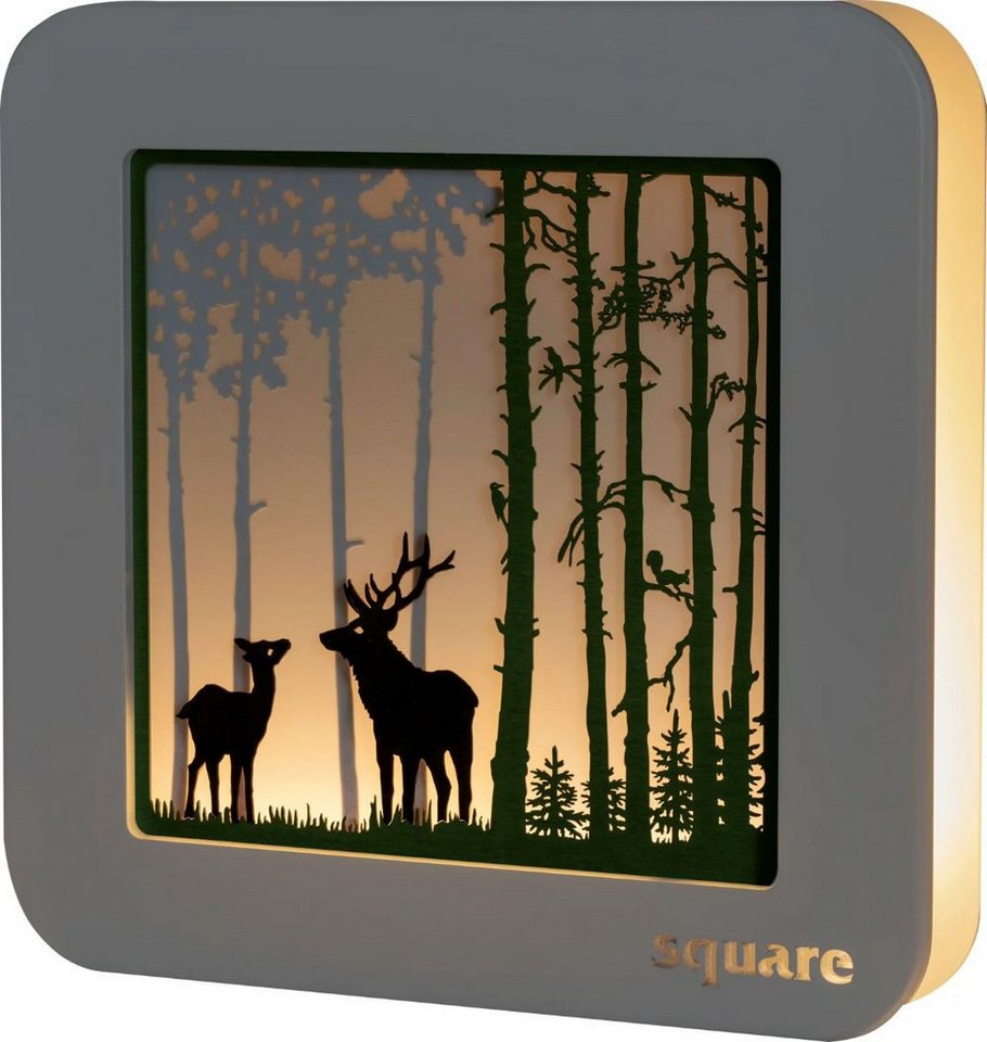 Weigla LED-Bild Square - LED Standbild oder Wandbild Wald, mit Timerfunktion, Wald von Weigla