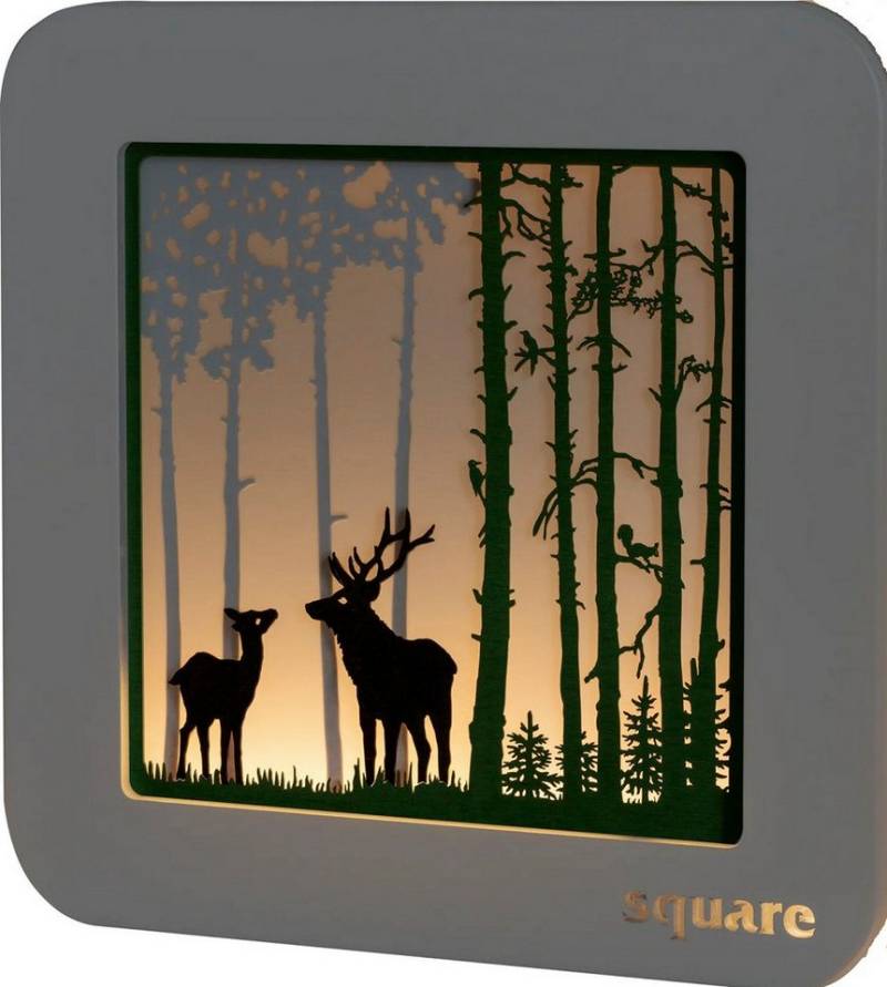 Weigla LED-Bild Square - LED Standbild oder Wandbild Wald, mit Timerfunktion, Wald von Weigla
