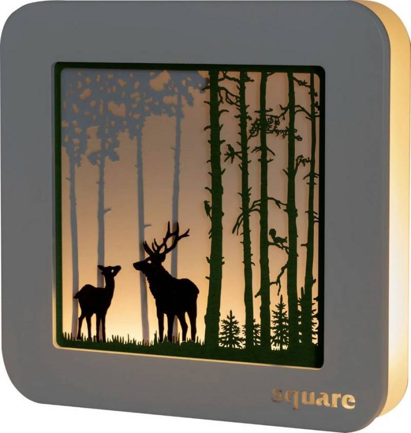 Weigla LED-Bild Square - LED Standbild oder Wandbild Wald, mit Timerfunktion, Wald von Weigla