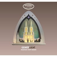 Weigla LED Lichterbogen "Kölner Dom, moderne Lichterspitze aus Holz & Acrylglas", Erzgebirge garantiert, Weihnachtsdeko Innen, Weihnachtsbeleuchtung von Weigla