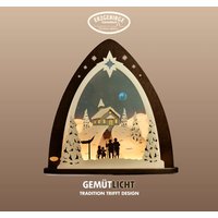 Weigla Lichterbogen "LED Bergkapelle, moderne Lichterspitze aus Holz & Acrylglas", Erzgebirge garantiert, Weihnachtsdeko Innen, Weihnachtsbeleuchtung von Weigla