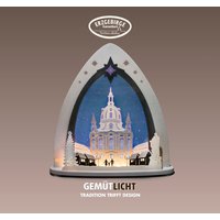 Weigla Lichterbogen "Dresdner Frauenkirche, moderne LED Lichterspitze aus Holz & Acrylglas", Erzgebirge garantiert, Weihnachtsdeko Innen, Weihnachtsbeleuchtung von Weigla