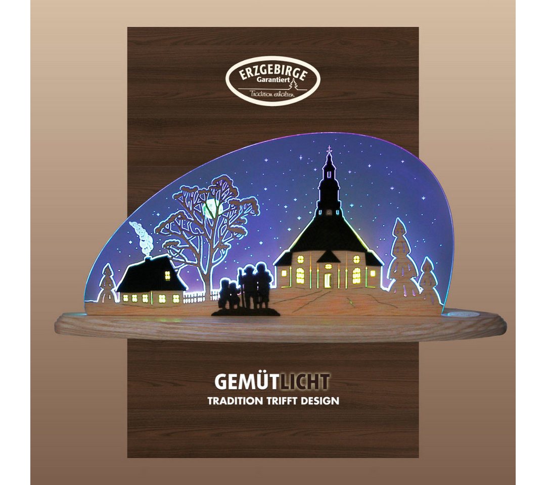 Weigla Lichterbogen LED Seiffener Kirche, moderne Dekolampe aus Holz & Acrylglas (1-tlg), Erzgebirge garantiert, Weihnachtsdeko Innen, Weihnachtsbeleuchtung Weigla Lichterbogen LED Seiffener Kirche, moderne Dekolampe aus Holz & Acrylglas (1-tlg), Erzgebirge garantiert, Weihnachtsdeko Innen, Weihnachtsbeleuchtung von Weigla