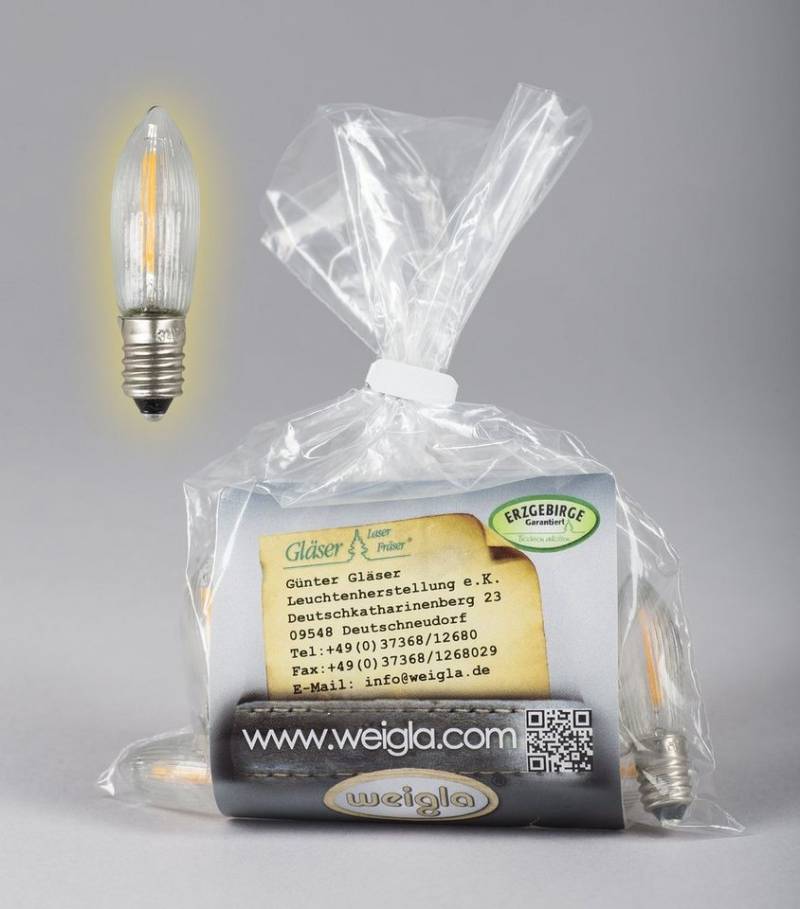 Weigla Schwibbogen-Fensterbank Erzsatzteile 15 LED Riffelkerzen Set 16 V 0,2 W E10 BxHxT von Weigla