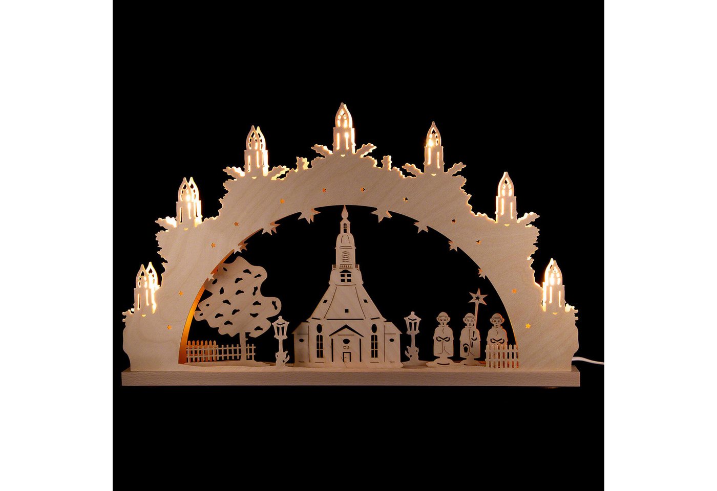 Weigla Schwibbogen Schwibbogen "Seiffener Kirche" (52x31,7x4,5cm) von Weigla Holzkunst von Weigla