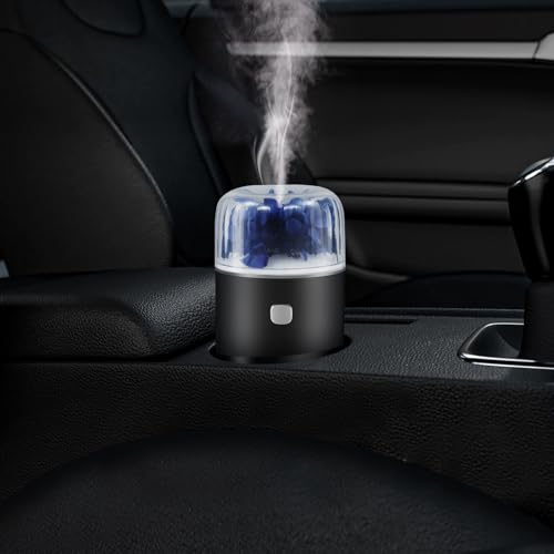 Mini Aroma Luftbefeuchter, Auto Humidifier mit 7 Farben LED, 100 ml Desktop Aroma Diffusor, Wasserfrei Automatische Abschaltung und Super leise, für Auto Zuhause Schlafzimmer Yoga Büro(Schwarz) von Weigudoc