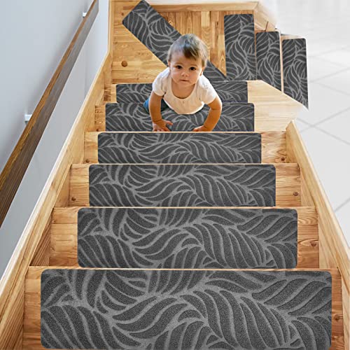 Stufenmatten Selbstklebend 76x20 cm Treppenstufen Matten, 15 Stück Rutschschutz Treppenteppich für Holzstufen im Innenbereich, Stufenteppich Teppich-Treppenstufen für Kinder Ältere Haustiere, Grau(04) Stufenmatten Selbstklebend 76x20 cm Treppenstufen Matten, 15 Stück Rutschschutz Treppenteppich für Holzstufen im Innenbereich, Stufenteppich Teppich-Treppenstufen für Kinder Ältere Haustiere, Grau(04) von Weigudoc