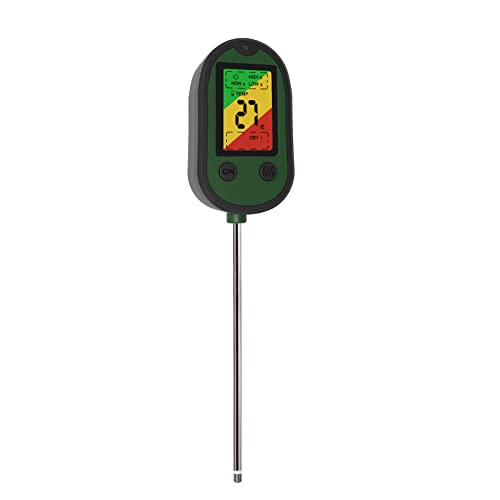 Weigudoc 5-in-1-Bodentester, Bodentemperatur- und Feuchtigkeitsmesser PH, Tonlichtalarm, Sonnenlicht, Temperatur, Hygrometer für Blumen/Gras/Pflanzen/Garten/Bauernhof/Rasen von Weigudoc