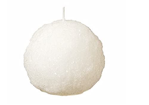 Weihnachtskerzen 2er Set Kugelkerze Schneeball Weiß Ø 9,5 cm von Weihnachtskerzen