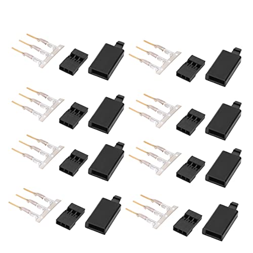 Weikeya 3-poliger Gehäusestecker, Kaltpressung, robust, hohe Übersetzung, vollständig ummantelter Servo-Stecker-Header-Kit mit Haken für Modellflugzeuge von Weikeya