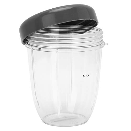 equemer Mixer-Zubehörwechsel, Deckel Größe 18 Unze Medium Becher Größe für Nutri-Bullet 900W ABS + PC (transparent) von Weikeya