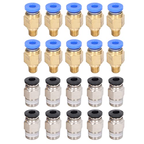 Druckfittings, hohe Härte PC4-M6 PC4-10 Pneumatisches Fitting für 3D-Drucker mit fester Verbindung für 5 Plus CR-10 von Weikeya