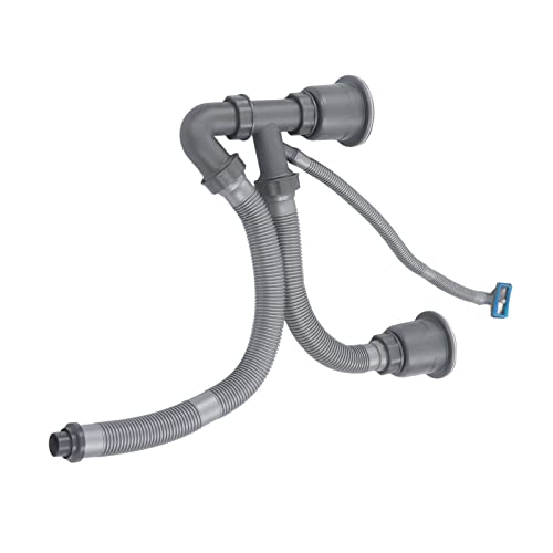 Waschbecken Doppelschlauch Ablauf Set , schnell entleerendes K¨¹chensp¨¹len Ablaufschlauch Set , einfach zu montieren , flexibel erweiterbar , f¨¹r Waschbecken von Weikeya