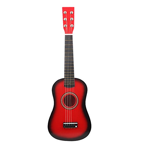 Weikeya Anfängergitarre, sichere 23-Zoll-Kindergitarre, tragbares Kindergitarrenspielzeug für Anfänger, Oboist zum Üben(rot) von Weikeya