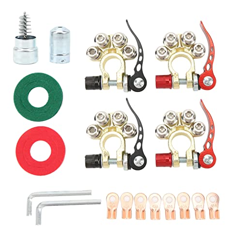 Weikeya Batterie-Anschlussklemmen, Batterie-Schnellverschluss-Klemmenklemme aus verzinntem Messing, einfache Bedienung für SAE JIS Typ A-Pfosten von Weikeya