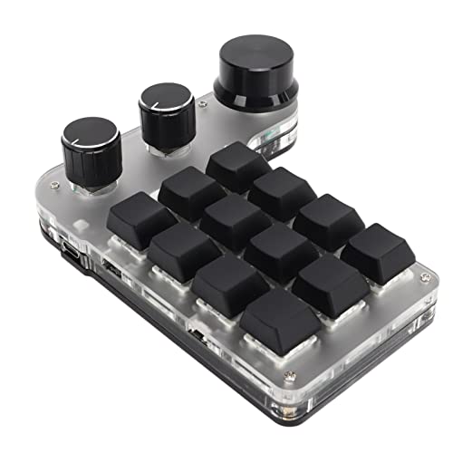 Weikeya DIY-Tastatur, und USB-Verbindung, Verstellbarer 12 Tasten, Lautstärke Erhöhen, Programmierbare Tastatur, Einfache Bedienung für Labor von Weikeya