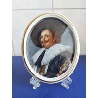 Jaeger Bavaria Germany Porzellan Bildplatte-Der Lachende Kavalier-Nach .f. Hals von Weimahporzellan