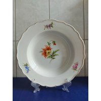 Meissen-~Suppenteller-~Tiefer Teller-~Federmohn-~2 Schleifstriche-~ Meissen-~Suppenteller-~Tiefer Teller-~Federmohn-~2 Schleifstriche-~ von Weimahporzellan