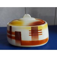 Porzellan Dose-~Hirschauer Steingutfabriken C. & E. Carstens-~Deckeldose -~ Art Deco von Weimahporzellan