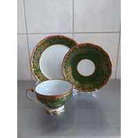 Weimar Gedeck - Kaffeegedeck -Katharina -Dunkelgrün Gold/Smaragd Grün von Weimahporzellan
