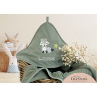 Babygeschenk Kapuzenhandtuch Mit Namen Kapuzenbadetuch Baby Handtuch Babybadetuch Personalisiert Bestickt Mädchen Junge von WeinbergerDesign
