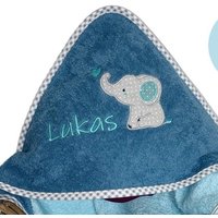 Kapuzenhandtuch Elefant Mit Namen Badetuch Baby Handtuch Babybadetuch Personalisiert Bestickt Mädchen Junge von WeinbergerDesign