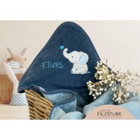 Kapuzenhandtuch Handtuch Babygeschenk Elefant Name Personalisierbar Kapuzenbadetuch Geschenk Zur Geburt Taufe Junge Mädchen Babyhandtuch von WeinbergerDesign