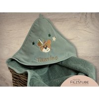 Kapuzenhandtuch Mit Bär Oder Motiv Namen Badetuch Baby Handtuch Babybadetuch Personalisiert Bestickt Mädchen Junge von WeinbergerDesign