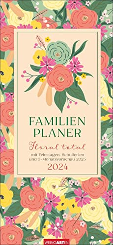 Floral total Familienplaner 2024. Das fröhliche Blumenmuster macht diesen praktischen Familienkalender mit 5 Spalten zum Blickfang! Alle Termine auf einen Blick mit dem Terminkalender 2024. von Weingarten in Athesia Kalenderverlag GmbH