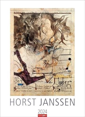 Horst Janssen Kalender 2024. Werke des deutschen Grafikers und Zeichners in einem großen Wand-Kalender. Hochwertiger Kunstkalender Großformat 49x68 cm. von Weingarten