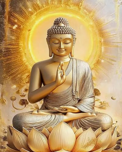 Weiniuniu 5D DIY Diamond Painting Kit Buddha-Porträt Kristall-Strasssteinen Bilder Set Diamond Arts Craft Malerei Erwachsene Home Wanddekoration 40x50 cm von Weiniuniu