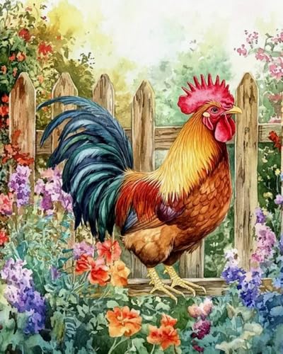 Weiniuniu Kreuzstich Stickpackung Blumen-Hahn DIY Stickvorlagen Stickbilder 11CT Vorgedruckt Kreuzstich Set für Anfänger Home Decor 40x50 cm Weiniuniu Kreuzstich Stickpackung Blumen-Hahn DIY Stickvorlagen Stickbilder 11CT Vorgedruckt Kreuzstich Set für Anfänger Home Decor 40x50 cm von Weiniuniu