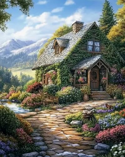 Weiniuniu Kreuzstich Stickpackung Blumenhütte DIY Stickvorlagen Stickbilder 11CT Vorgedruckt Kreuzstich Set für Anfänger Home Decor 50x70 cm Weiniuniu Kreuzstich Stickpackung Blumenhütte DIY Stickvorlagen Stickbilder 11CT Vorgedruckt Kreuzstich Set für Anfänger Home Decor 50x70 cm von Weiniuniu