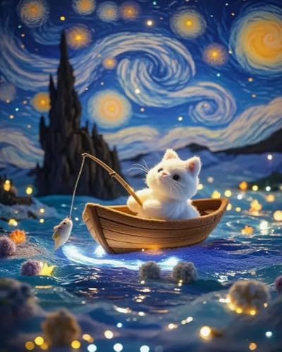 Weiniuniu Kreuzstich Stickpackung Kätzchen auf einem Boot DIY Stickvorlagen Stickbilder 11CT Vorgedruckt Kreuzstich Set für Anfänger Home Decor 50x70 cm Weiniuniu Kreuzstich Stickpackung Kätzchen auf einem Boot DIY Stickvorlagen Stickbilder 11CT Vorgedruckt Kreuzstich Set für Anfänger Home Decor 50x70 cm von Weiniuniu