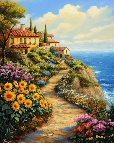 Weiniuniu Kreuzstich Stickpackung Küste Stadt DIY Stickvorlagen Stickbilder 11CT Vorgedruckt Kreuzstich Set für Anfänger Home Decor 50x70 cm Weiniuniu Kreuzstich Stickpackung Küste Stadt DIY Stickvorlagen Stickbilder 11CT Vorgedruckt Kreuzstich Set für Anfänger Home Decor 50x70 cm von Weiniuniu