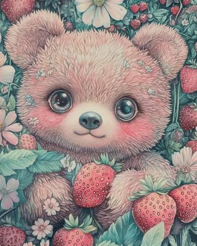 Weiniuniu Kreuzstich Stickpackung Süßer Erdbeerbär DIY Stickvorlagen Stickbilder 11CT Vorgedruckt Kreuzstich Set für Anfänger Home Decor 50x70 cm Weiniuniu Kreuzstich Stickpackung Süßer Erdbeerbär DIY Stickvorlagen Stickbilder 11CT Vorgedruckt Kreuzstich Set für Anfänger Home Decor 50x70 cm von Weiniuniu