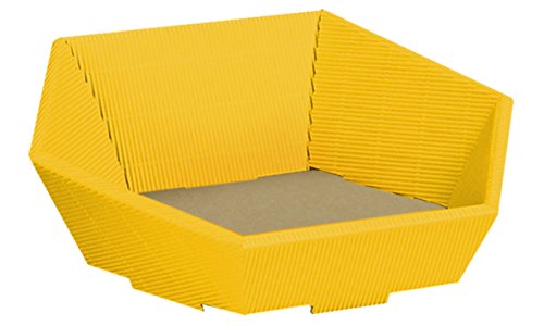 10 x Präsentkorb Swing gelb, Osterkorb, Geschenkkorb, Wellpappkorb 6-eckig - Größe: klein von Weinkarton24.com