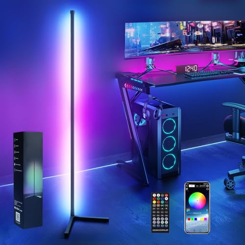 LED Stehlampe Wohnzimmer, 160cm Smart RGB LED Standleuchte Ecklampe mit Fernbedienung und APP, 16 Millionen Farben, Musikmodi, DIY-Modus, Timing-Funktion für Schlafzimmer, Gaming-Raum LED Stehlampe Wohnzimmer, 160cm Smart RGB LED Standleuchte Ecklampe mit Fernbedienung und APP, 16 Millionen Farben, Musikmodi, DIY-Modus, Timing-Funktion für Schlafzimmer, Gaming-Raum von Weinsamkeit