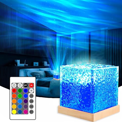 Ocean Lamp,Galaxy Lampe Led Polarlicht Lampe Sternenhimmel Projektor,Mit Fernbedienung USB Wasserwellen Lampe,16 Quadrat Farben Nachtlichtlampe,FüR Schlafzimmer,Wohnzimmer,Party,Date[Energieklasse G] von Weiongppy