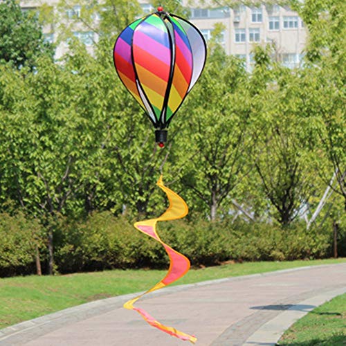 Weiqiao® Heißluftballons, Spiralform, aus Stoff, Windfahne, zum Aufhängen, Regenbogen-Motiv, Party-Dekoration für Garten, Außen, Innenbereich von Weiqiao