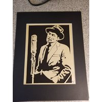 Handgefertigt Frank Sinatra Holzschnitt Portrait "Old Blue Eyes' Kunst Handgefertigt Frank Sinatra Holzschnitt Portrait "Old Blue Eyes' Kunst von WeirsWoodArt