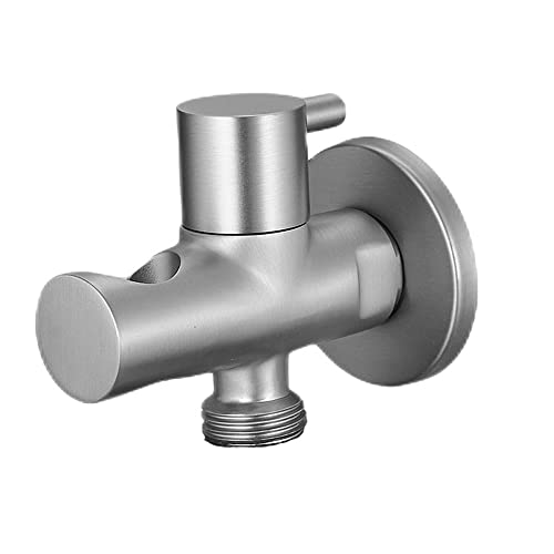 Weirun Badezimmer Messing Dusche Wandauslass Handbrause Sprühkopf Halterung Halter Versorgung Ellenbogen Schlauchverbinder mit Wasserabsperrschalter Durchflussregelventil gebürstetes Nickel von Weirun