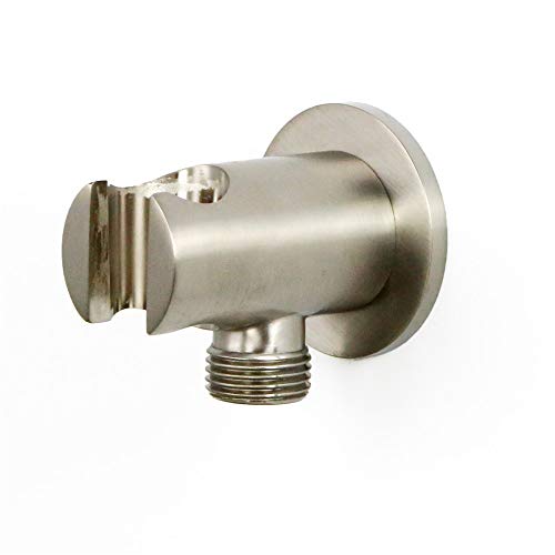 Weirun Messing G1/2 Zoll Runde Dusche Wandauslass Handbrause Brausehalter Zuleitung Ellbogen Schlauchanschluss Wandmontage gebürstetes Nickel von Weirun