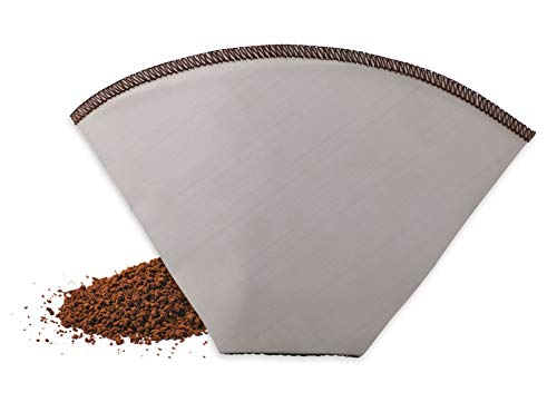 Weis Kaffeedauerfilter faltbar Gr. 2 Edelstahlgewebe Geschmacksneutral, Maße: 14,5cm x 9,3cm x 0,1cm, 18952 von Weis