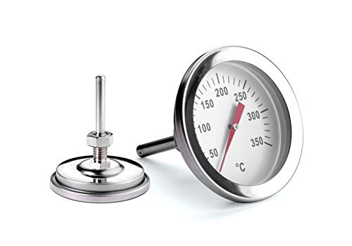 Weis Grillthermometer bis 350°C mit Schraubsteg Edelstahl Silber, 15300, 55mm von Weis