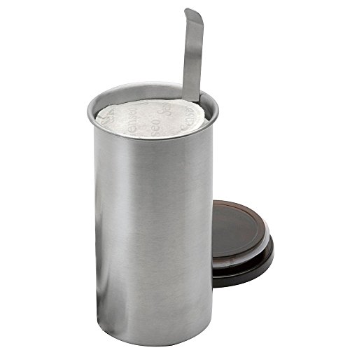 Weis Kaffeepad-Dose, Edelstahl, Silber/schwarz, 8.5 x 8.5 x 16 cm von Weis