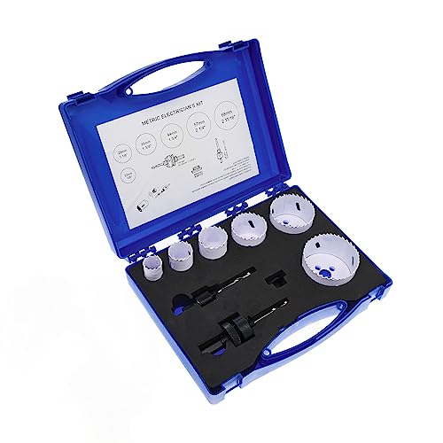 Weischer® - Lochsäge Set | 9-tlg. HSS Bi-Metall Bohrkronen Ø 22-68 mm | 6-Kant-Schaft | Steckdose | Schnitttiefe 40 mm für Holz, Aluminium, Kunststoff und Metall von Weischer